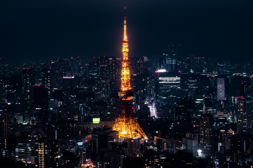 夜晚日本东京塔图片
