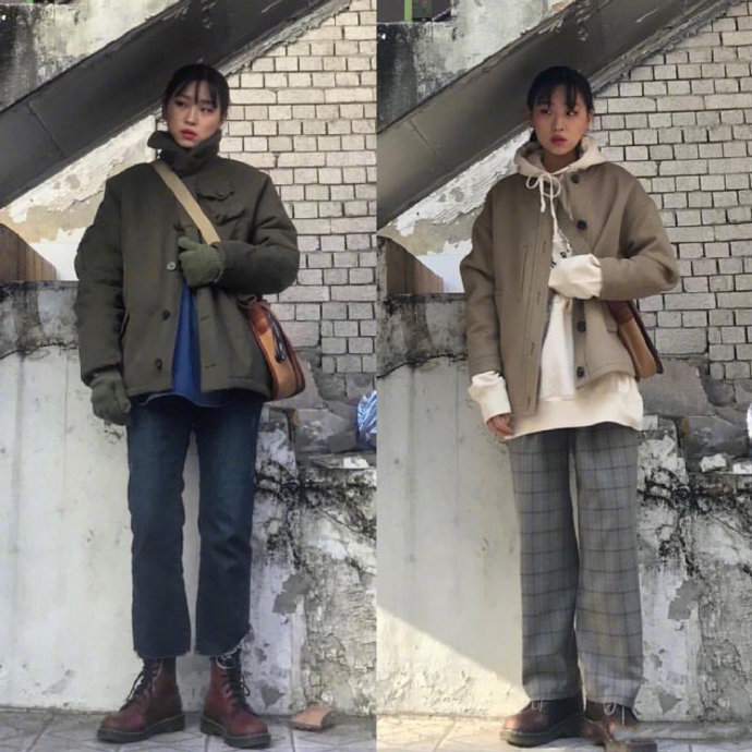 暗色调显瘦秋冬穿搭参考