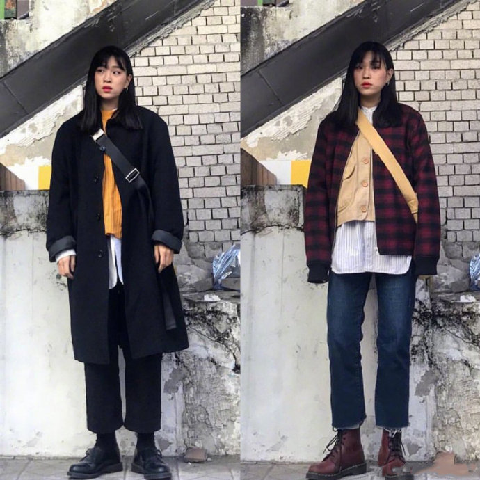暗色调显瘦秋冬穿搭参考