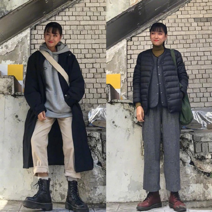 暗色调显瘦秋冬穿搭参考