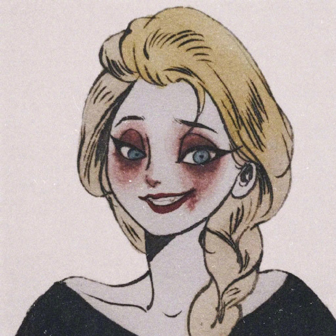 暗黑系迪士尼公主头像图片 漫画女生头像图片