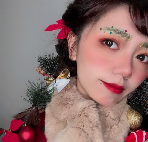 圣诞妆容清纯可爱mm美女图片