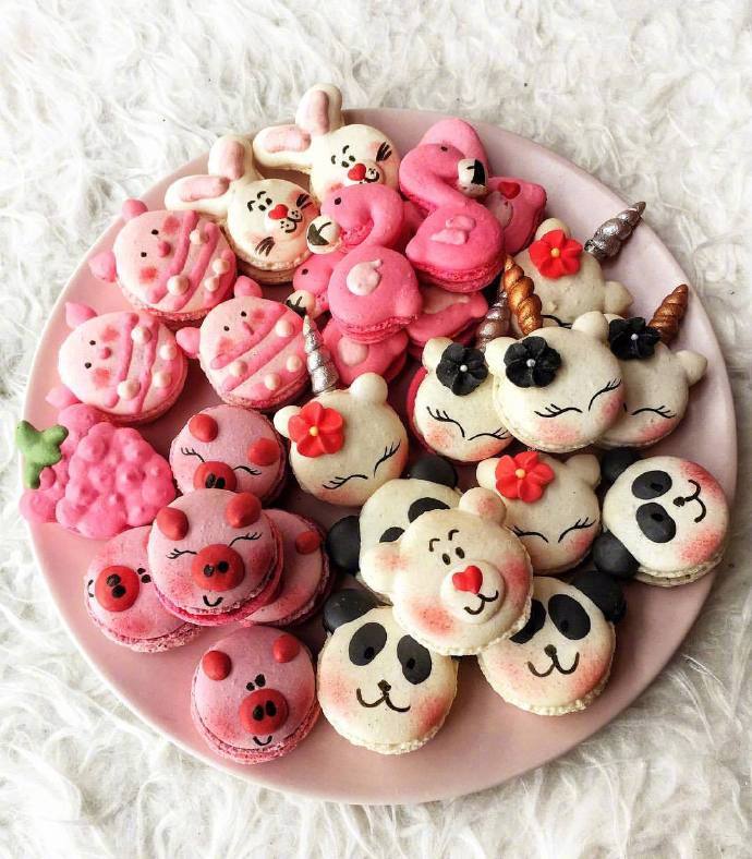 少女心爆棚的主题马卡龙饼干点心图片