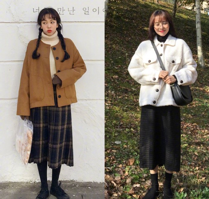 元气少女的秋冬学院风服装搭配参考