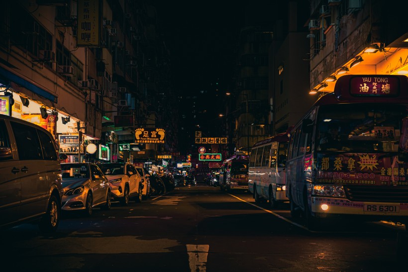 电影里香港街道夜景图片