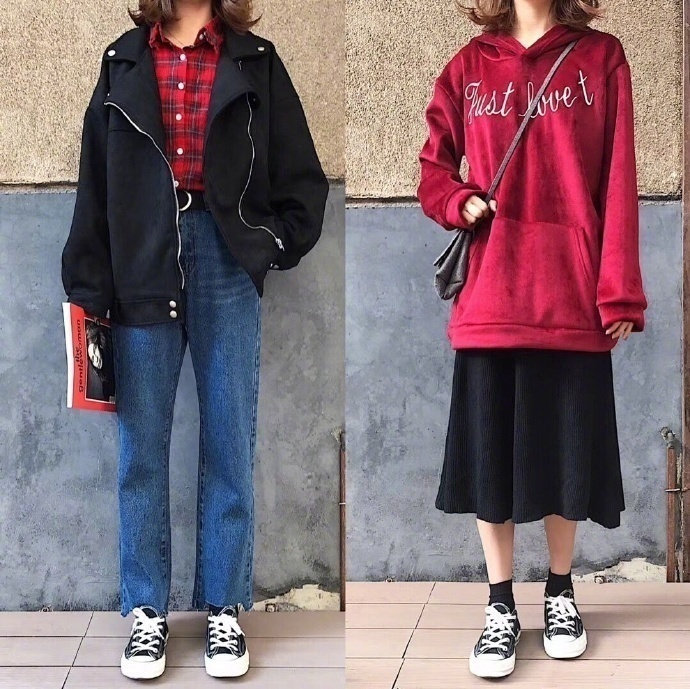 时髦又好看的学院风休闲衣服搭配图片