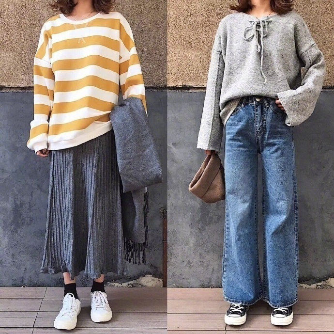 时髦又好看的学院风休闲衣服搭配图片