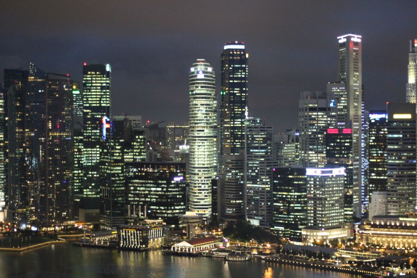 时尚之都新加坡唯美夜景风景图片