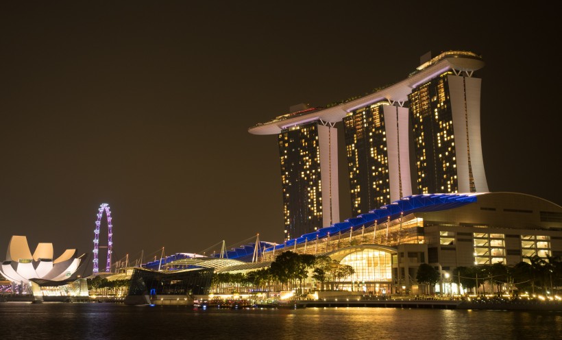 时尚之都新加坡唯美夜景风景图片