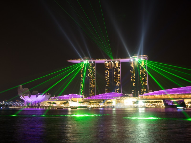 时尚之都新加坡唯美夜景风景图片