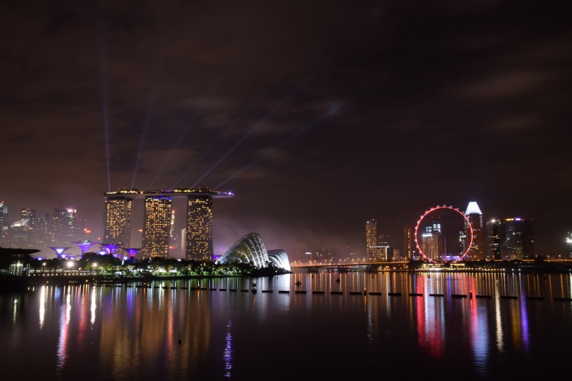 时尚之都新加坡唯美夜景风景图片