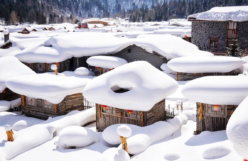 雪白纯净的世界中国雪乡风景图片
