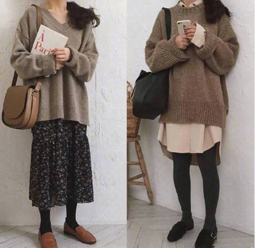 文艺女生冬季混搭服装搭配参考