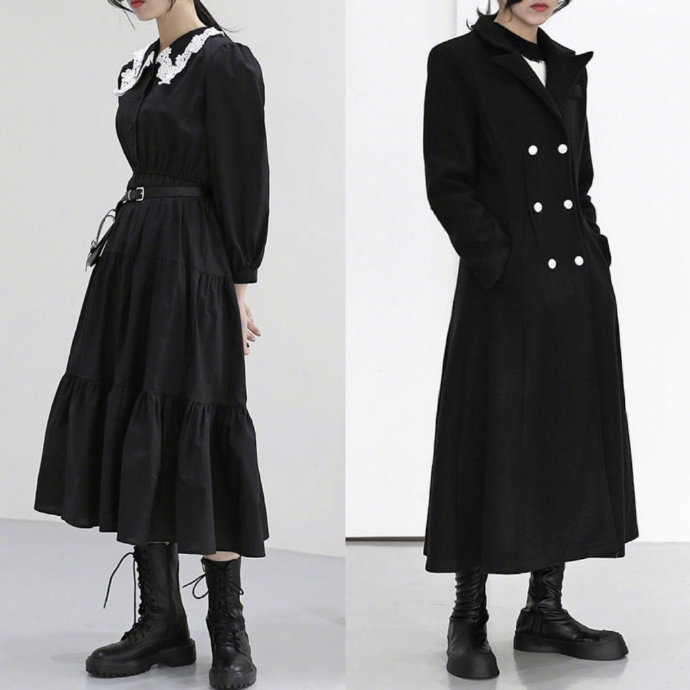 个性十足的黑白色系极简风服装搭配盐系少女值得参考