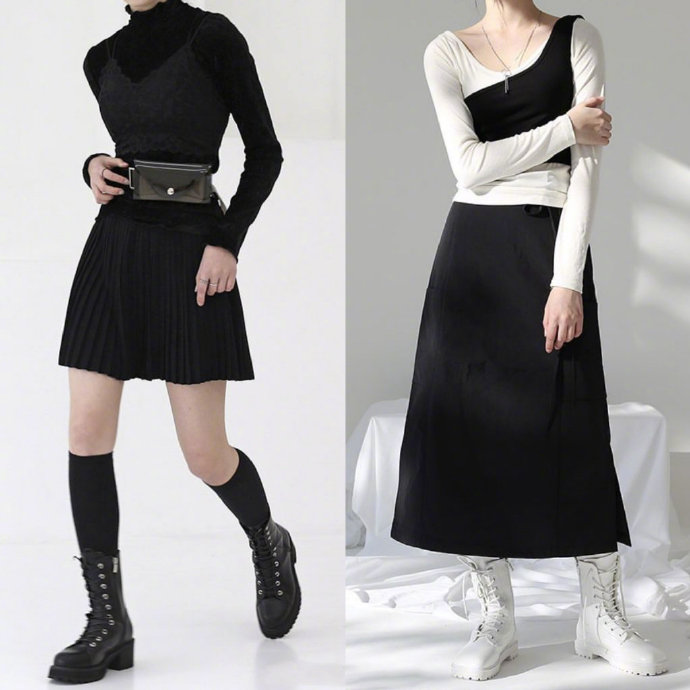 个性十足的黑白色系极简风服装搭配盐系少女值得参考