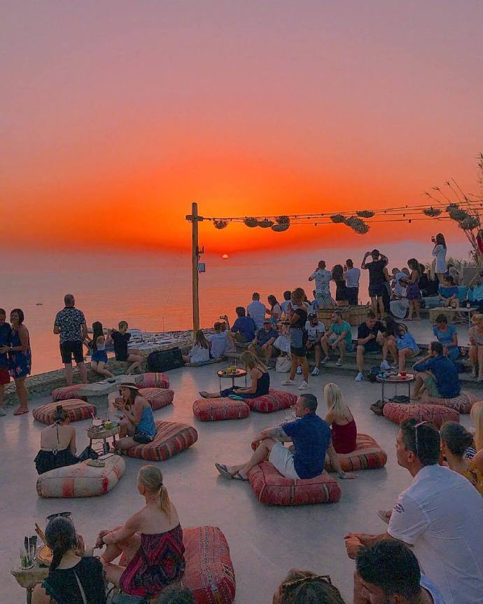 海边风景图片米克若斯岛夕阳图片