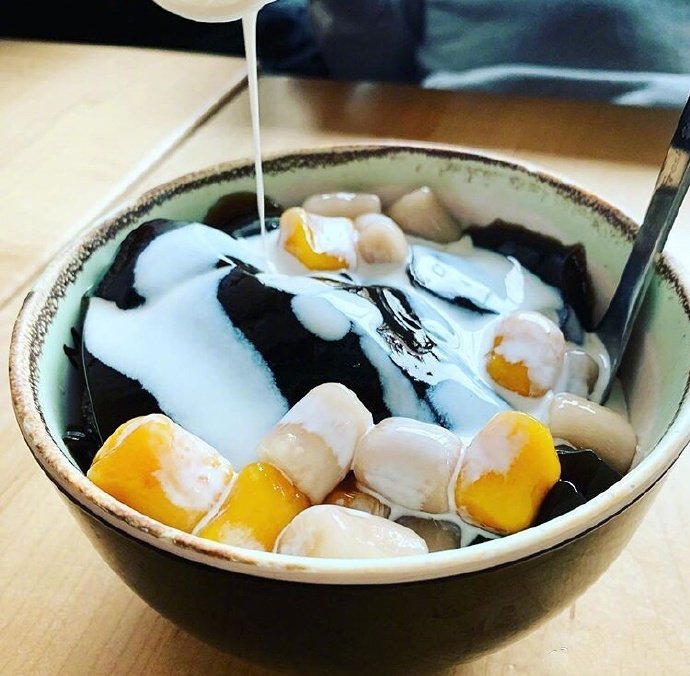 可爱的下午茶甜品芋圆图片