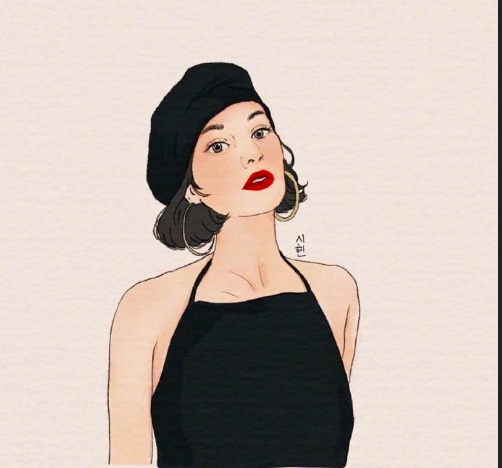 自信优雅的漫画美女头像女生图片