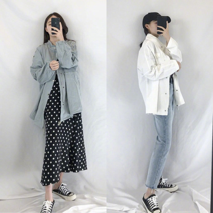 春季chic风柔美感十足波点裙服装搭配