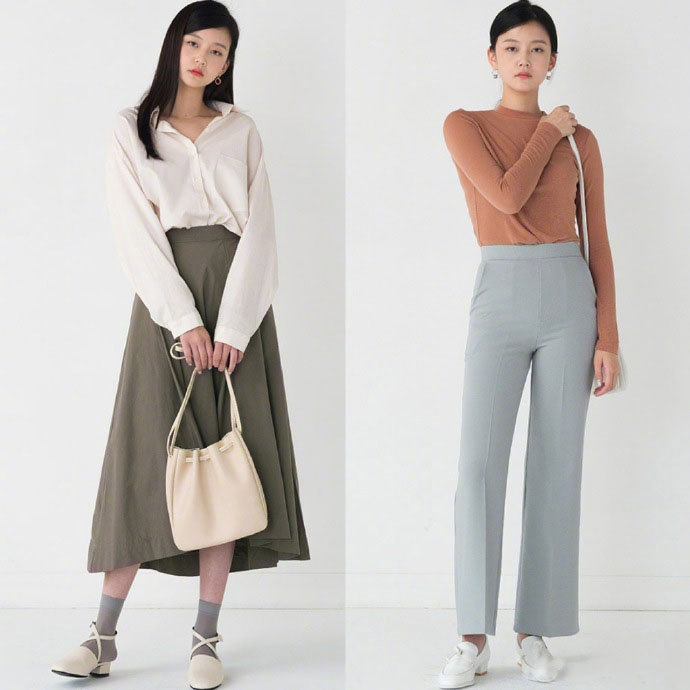 通勤休闲兼具的韩式初秋服装搭配图片