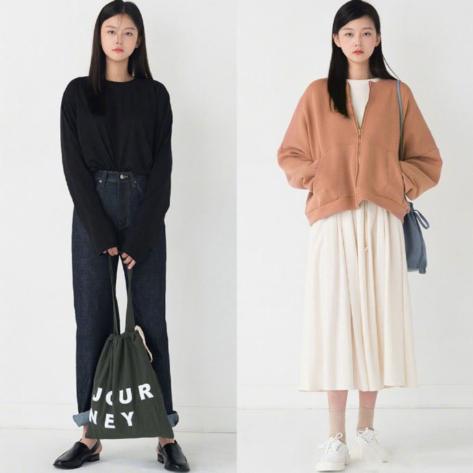 通勤休闲兼具的韩式初秋服装搭配图片