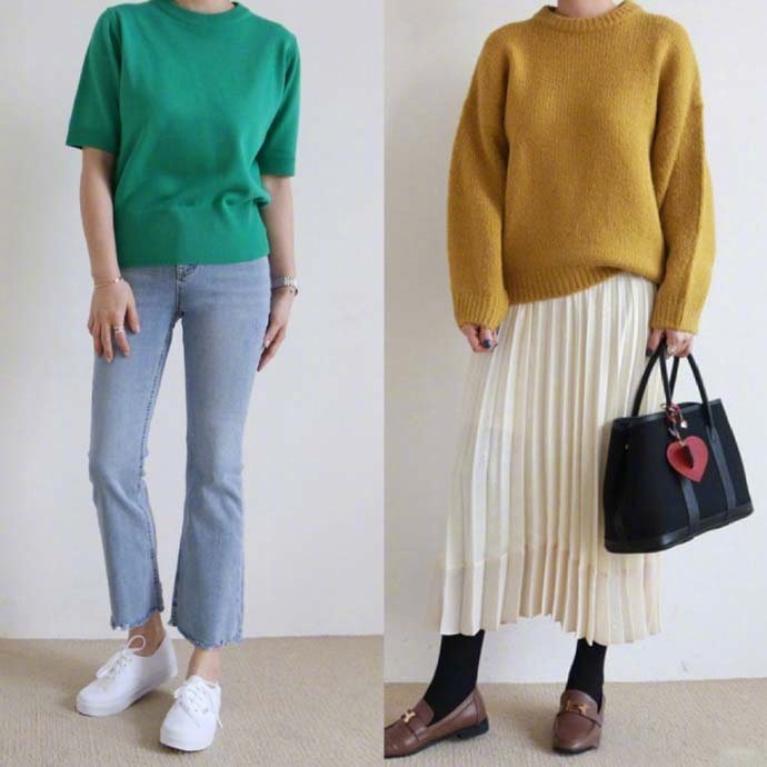 简约的设计和马卡龙色系服装搭配参考