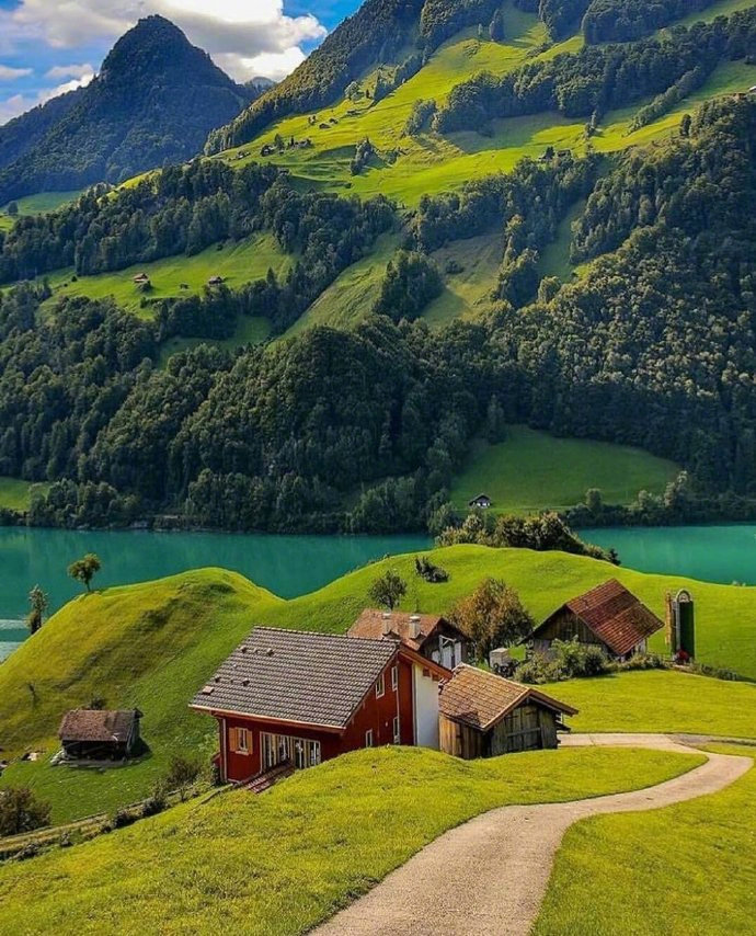 瑞士风景图片因特拉肯小镇美景
