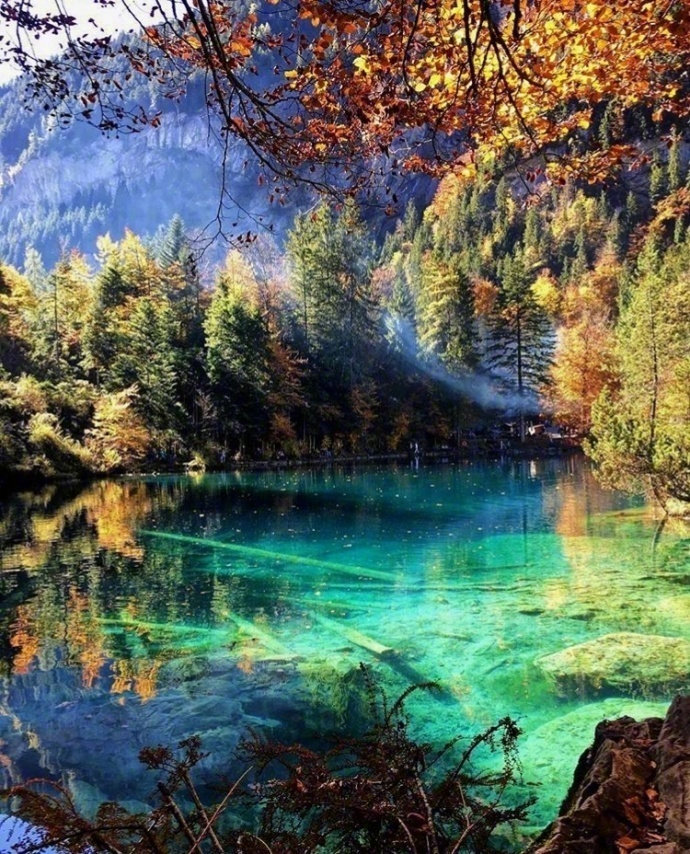 瑞士风景图片蓝湖美景图片
