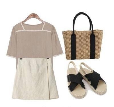 奶茶棕色系低调夏日清凉服装搭配