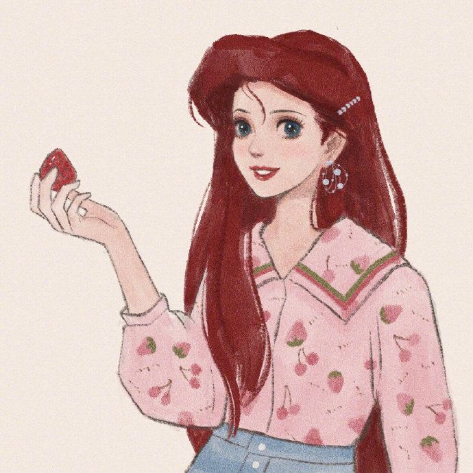 迪士尼公主手绘插画头像女生图片