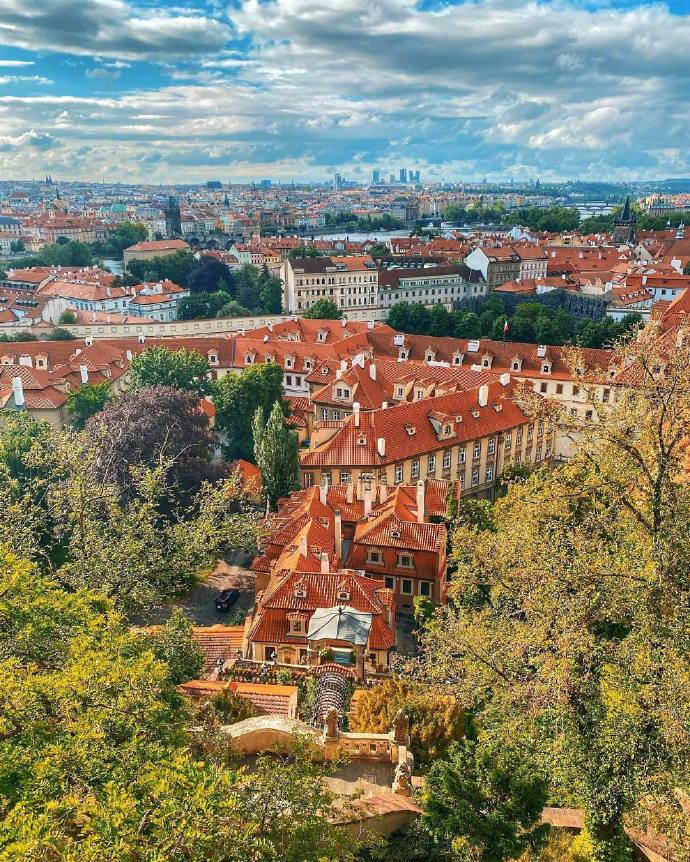 Prague Castle捷克布拉格唯美鲜花图片